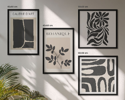 Wall art set Abstract plant patterns