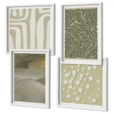 Multi-piece wall art set with abstract boho patterns