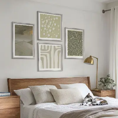 Multi-piece wall art set with abstract boho patterns