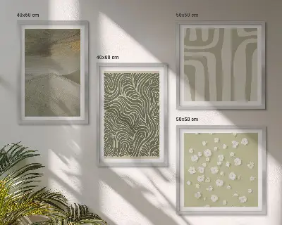 Multi-piece wall art set with abstract boho patterns
