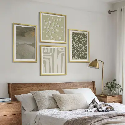 Multi-piece wall art set with abstract boho patterns