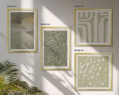Multi-piece wall art set with abstract boho patterns