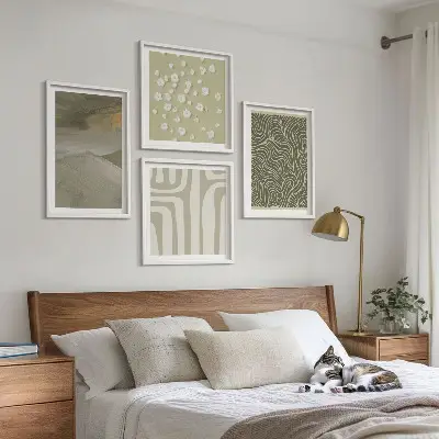 Multi-piece wall art set with abstract boho patterns