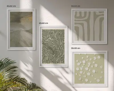 Multi-piece wall art set with abstract boho patterns