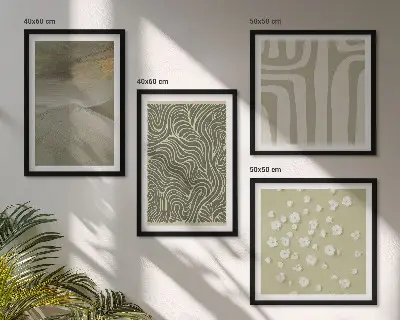Multi-piece wall art set with abstract boho patterns