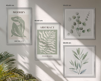 Set of 4 wall art pieces Matisse design boho plants