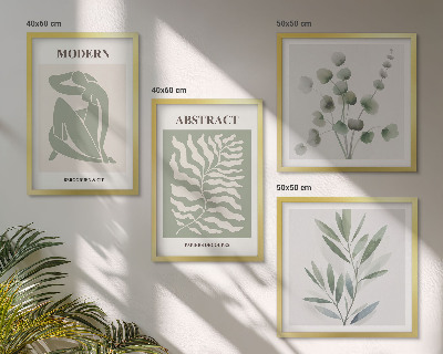 Set of 4 wall art pieces Matisse design boho plants
