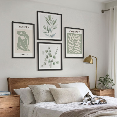 Set of 4 wall art pieces Matisse design boho plants