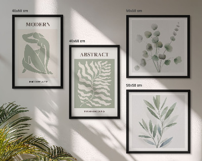 Set of 4 wall art pieces Matisse design boho plants