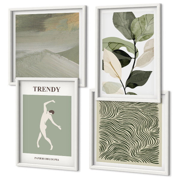 Wall art set Abstract plant patterns