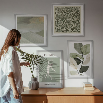 Wall art set Abstract plant patterns