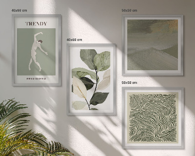 Wall art set Abstract plant patterns