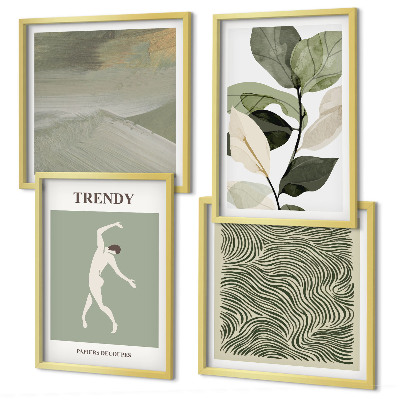 Wall art set Abstract plant patterns