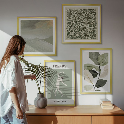 Wall art set Abstract plant patterns