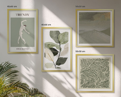 Wall art set Abstract plant patterns