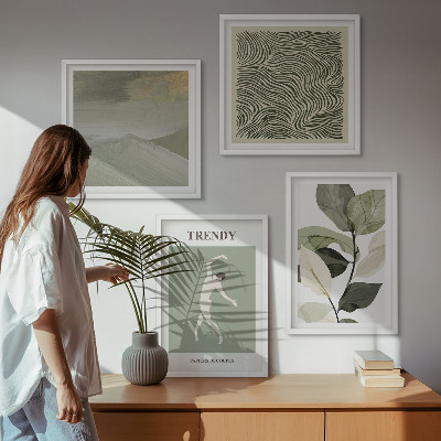 Wall art set Abstract plant patterns