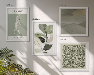 Wall art set Abstract plant patterns