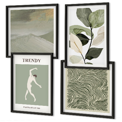 Wall art set Abstract plant patterns