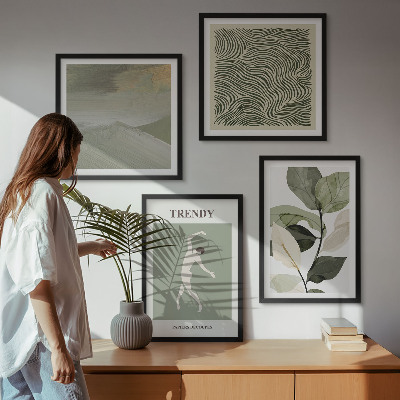Wall art set Abstract plant patterns