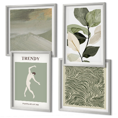 Wall art set Abstract plant patterns