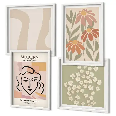 Modern abstract woman wall art set of 4 pieces