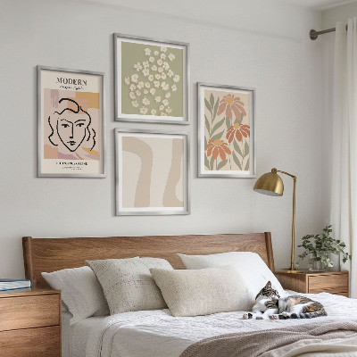 Set of 4 wall art pieces Modern abstract woman