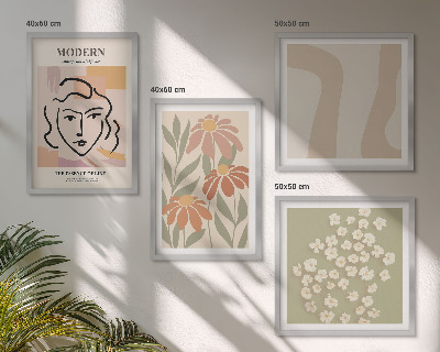 Set of 4 wall art pieces Modern abstract woman