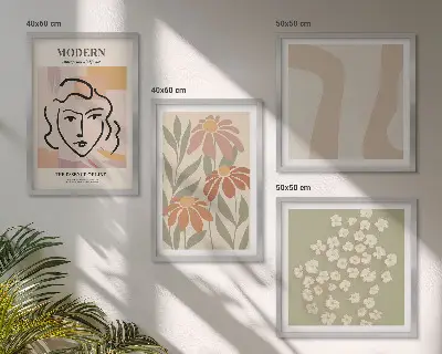 Modern abstract woman wall art set of 4 pieces