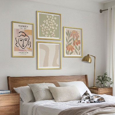 Set of 4 wall art pieces Modern abstract woman