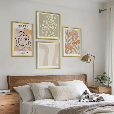 Modern abstract woman wall art set of 4 pieces