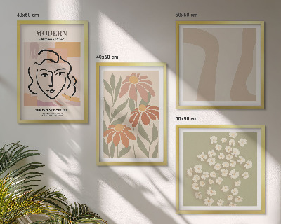 Set of 4 wall art pieces Modern abstract woman