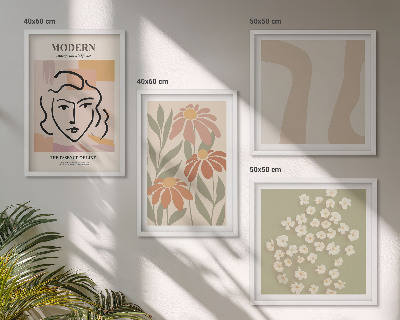 Set of 4 wall art pieces Modern abstract woman