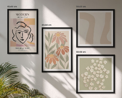Set of 4 wall art pieces Modern abstract woman