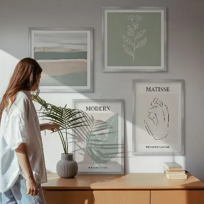 Abstract plant shapes wall decor set multi-piece wall art