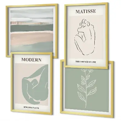 Abstract plant shapes wall decor set multi-piece wall art