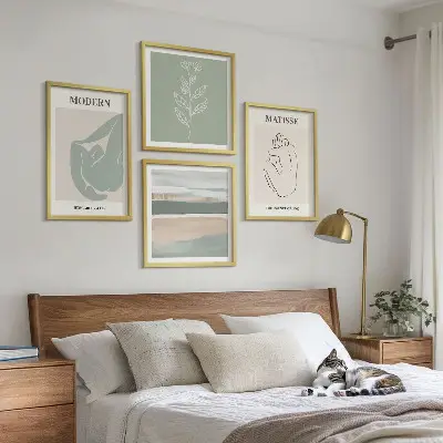 Abstract plant shapes wall decor set multi-piece wall art