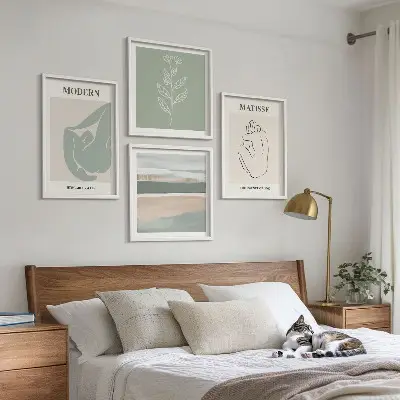 Abstract plant shapes wall decor set multi-piece wall art