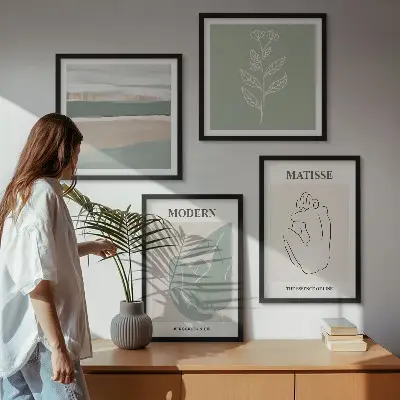 Abstract plant shapes wall decor set multi-piece wall art