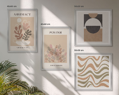 Set of 4 wall art pieces Abstract shapes patterns