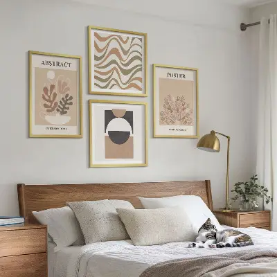 Abstract shapes wall art set of 4 pieces