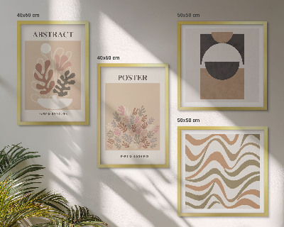 Set of 4 wall art pieces Abstract shapes patterns