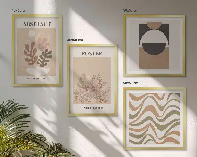 Abstract shapes wall art set of 4 pieces