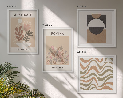 Set of 4 wall art pieces Abstract shapes patterns