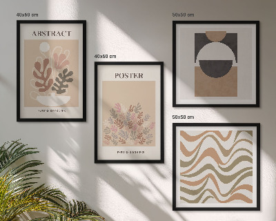Set of 4 wall art pieces Abstract shapes patterns