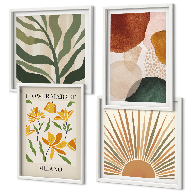 Multi-piece wall decor set Abstract floral motifs