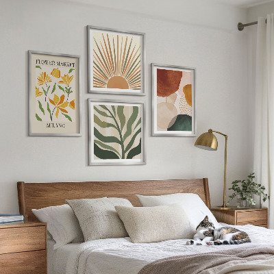 Multi-piece wall decor set Abstract floral motifs