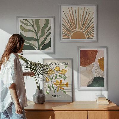 Multi-piece wall decor set Abstract floral motifs