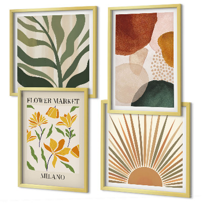 Multi-piece wall decor set Abstract floral motifs
