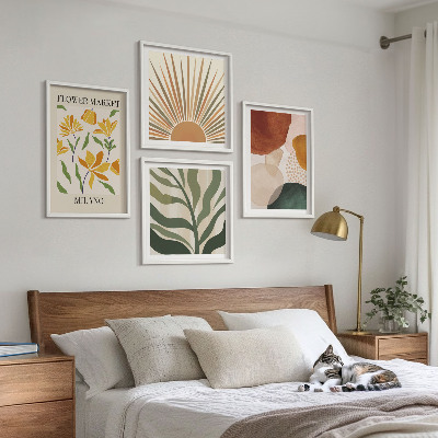 Multi-piece wall decor set Abstract floral motifs
