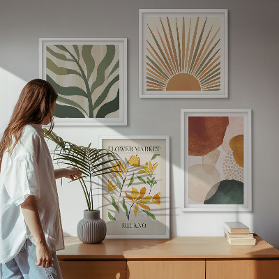 Multi-piece wall decor set Abstract floral motifs
